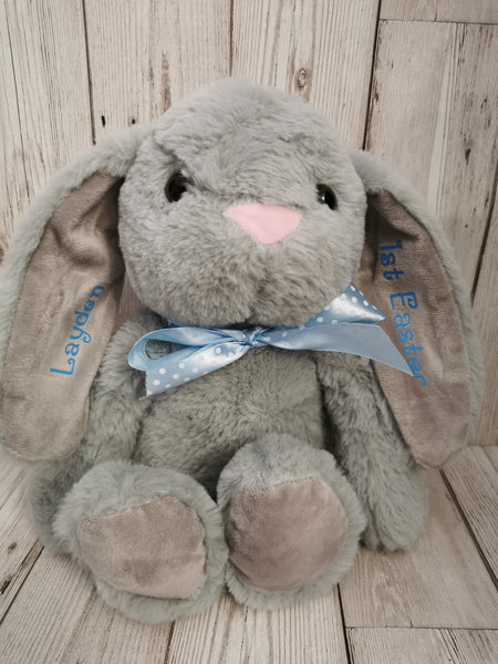 Personalised Grey Easter Bunny Teddy