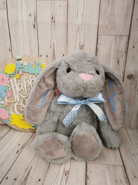 Personalised Grey Easter Bunny Teddy