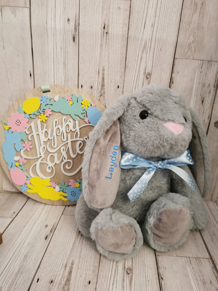 Personalised Grey Easter Bunny Teddy