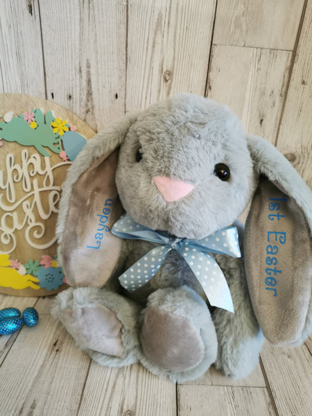 Personalised Grey Easter Bunny Teddy