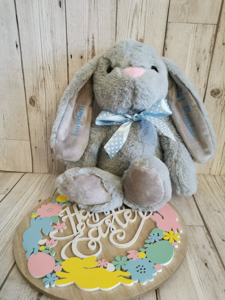 Personalised Grey Easter Bunny Teddy