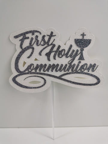 1st/First Holy Communion Style (B) Glitter Cake Topper 12 Colours