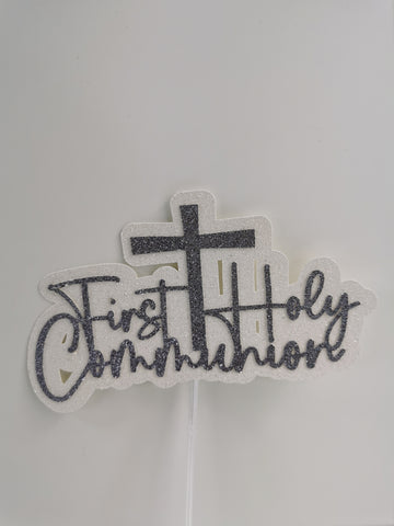 1st/First Holy Communion Style (A) Glitter Cake Topper 12 Colours