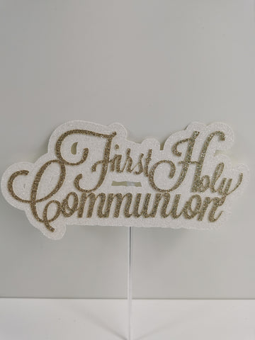 1st/First Holy Communion Style (C) Glitter Cake Topper 12 Colours