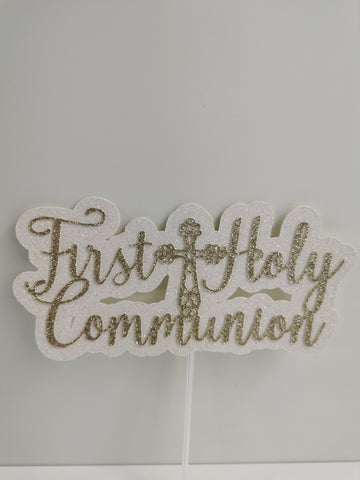 1st/First Holy Communion Style (D) Glitter Cake Topper 12 Colours