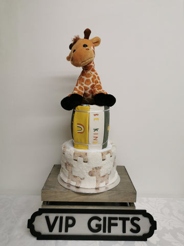 Giraffe Style Nappy Cake Neutral Baby Gift