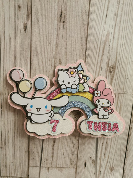 Personalised Cinnamoroll Hello Kitty & Friends 3d Style Cake Topper