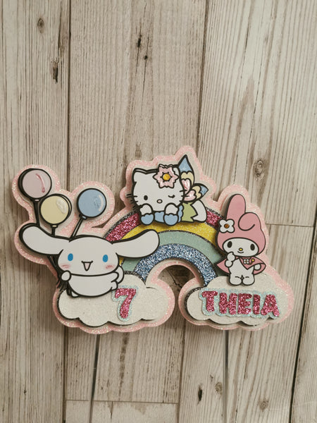 Personalised Cinnamoroll Hello Kitty & Friends 3d Style Cake Topper