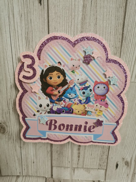 Personalised Gabby's Dollhouse Style Cake Topper