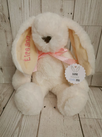 Personalised Cream Velour  Bunny Soft Toy