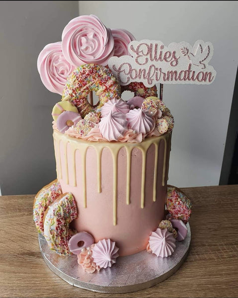 Personalised Confirmation Glitter (E) Cake Topper 12 Colours
