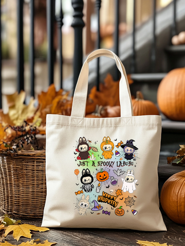 Just a Spooky Labubu Halloween Tote Bag