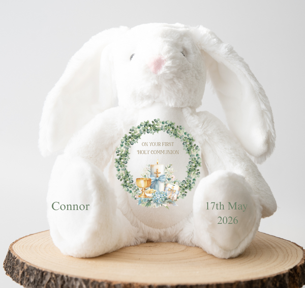 Personalised On Your First Holy Communion  Wreath Style Bunny Rabbit