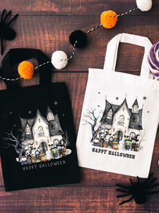 Haunted House Halloween Trick or Treat Mini Tote Bag
