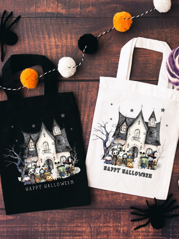 Haunted House Halloween Trick or Treat Mini Tote Bag