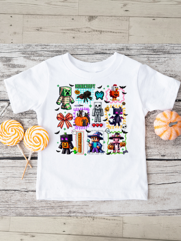Minecraft Halloween Square Design T-Shirt