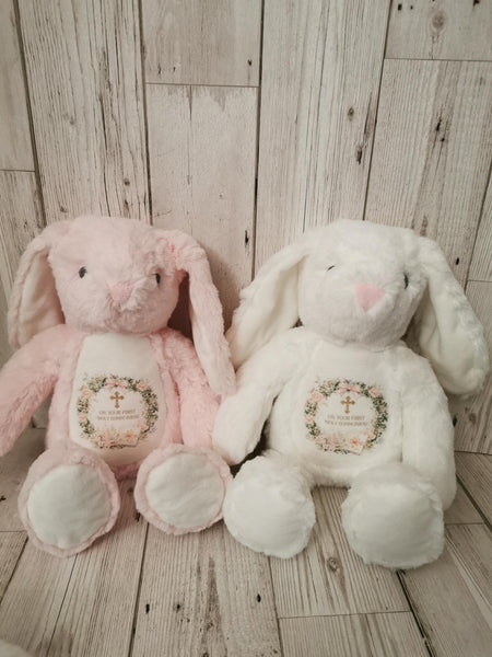 On Your First Holy Communion Wreath Style Bunny Rabbit
