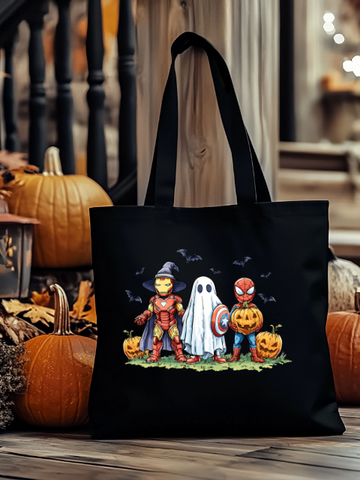 Spiderman & Ironman Superhero Halloween Tote Bag