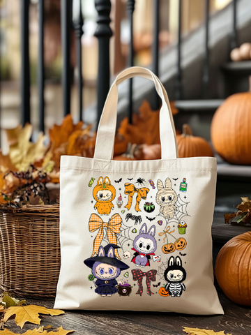 Labubu Bow Design Halloween Tote Bag