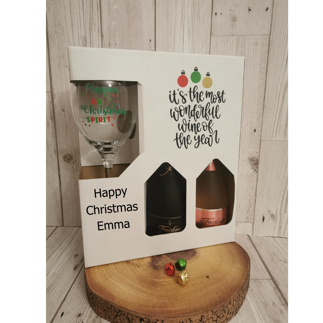 Personalised Wine Glass & Gift Box Set