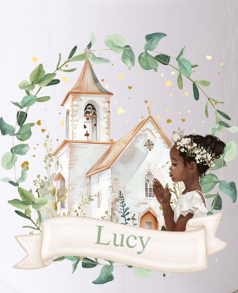 Personalised First Holy Communion Church & Wreath Style Cold Cup