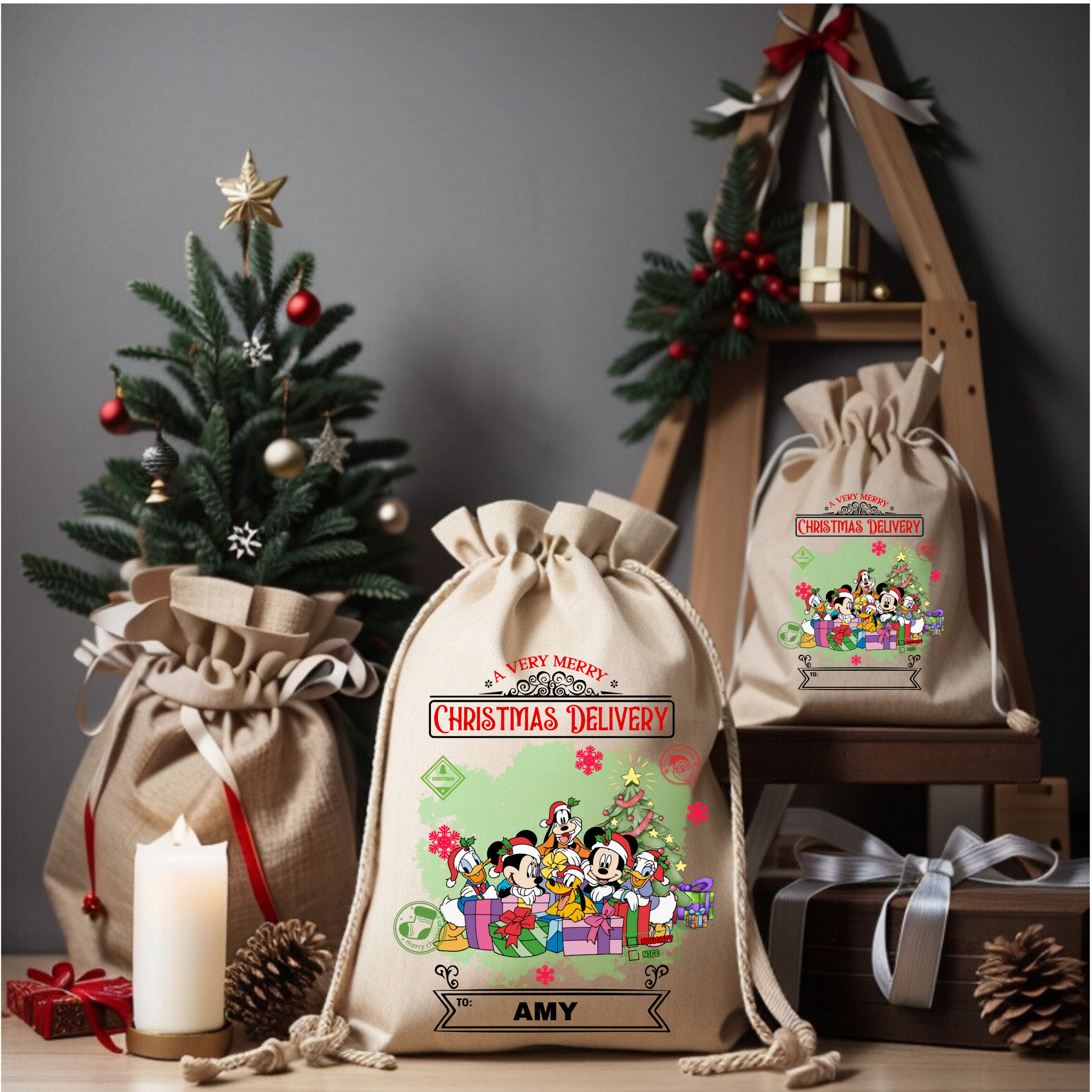 Personalised Mickey & Friends Santa Sack
