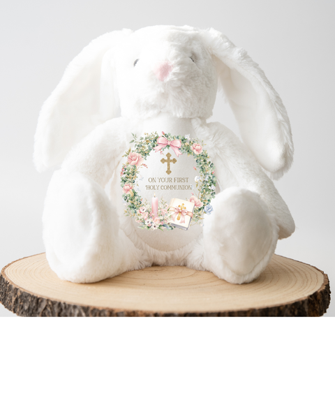 On Your First Holy Communion Wreath Style Bunny Rabbit