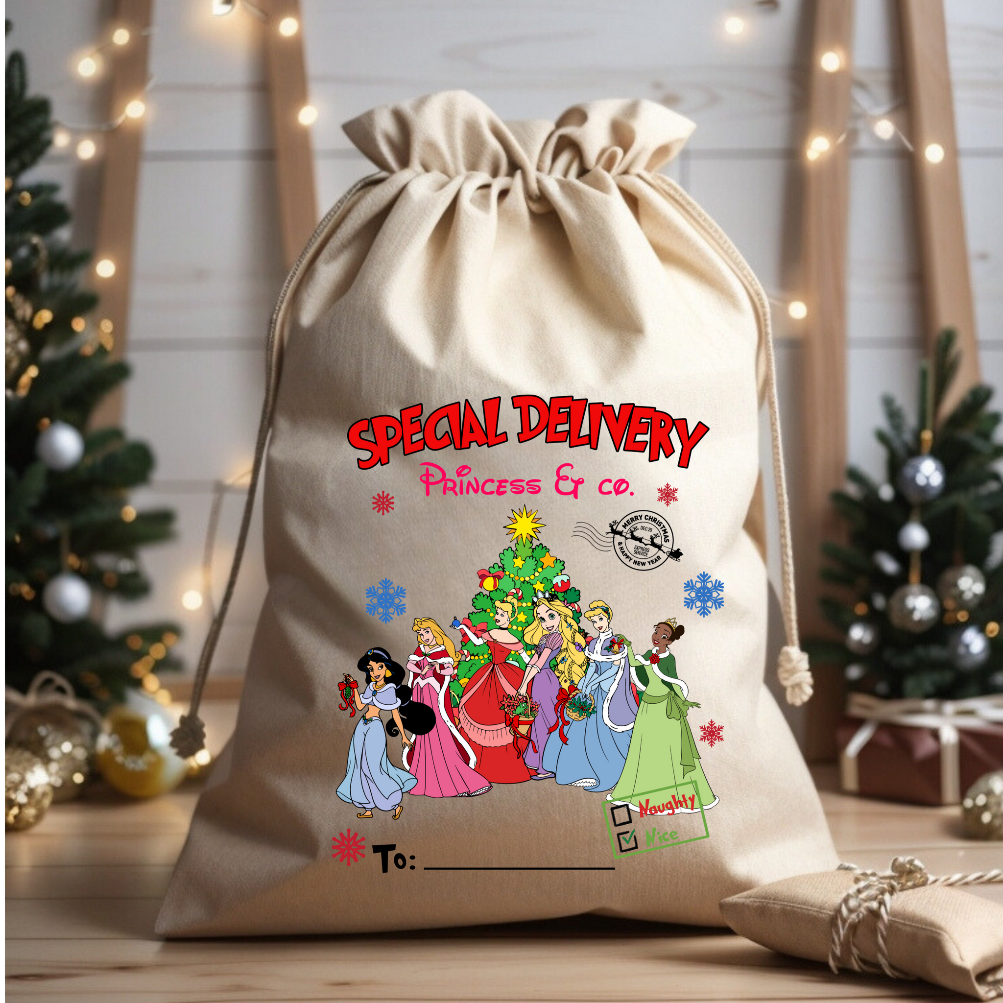 Personalised Princess & Friends Santa Sack