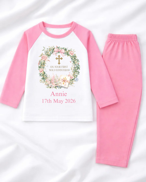 Personalised On Your First Holy Communion Coloured  PJ's