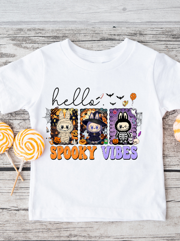 Hello Labubu Spooky Vibes Halloween T-Shirt