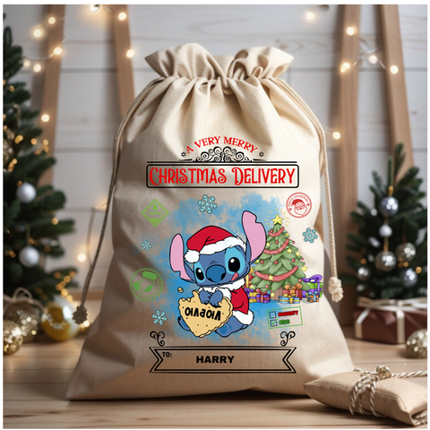 Personalised Stitch Santa Sack