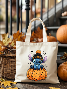 Pumpkin Stitch Halloween Tote Bag
