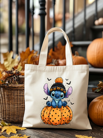 Pumpkin Stitch Halloween Tote Bag