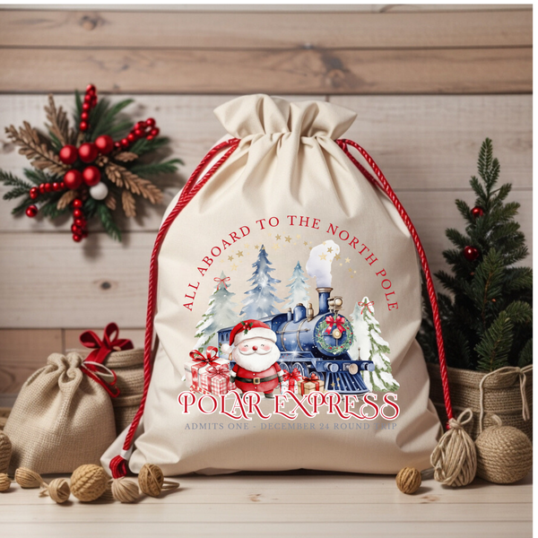 Personalised Polar Express Santa Sack
