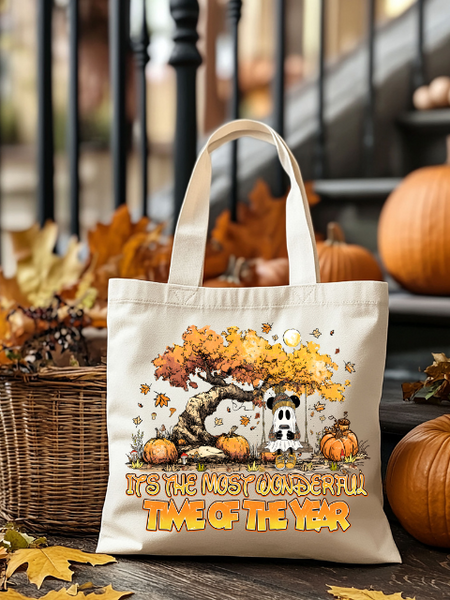 Mickey & Ghost Most Wonderful Time Halloween Tote Bag