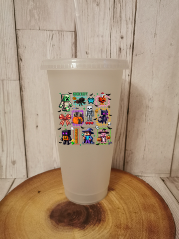 Halloween Minecraft Square Design Glow in the Dark Cold Cup