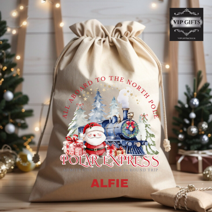Personalised Polar Express Santa Sack