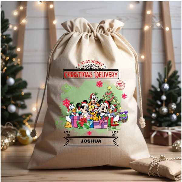 Personalised Mickey & Friends Santa Sack