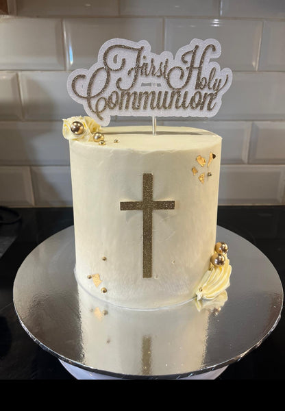 1st/First Holy Communion Style (C) Glitter Cake Topper 12 Colours