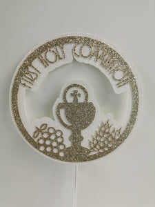 Circle Style' First Holy Communion' Chalice Glitter (I) Cake Topper 12 Colours