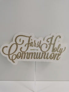 1st/First Holy Communion Style (C) Glitter Cake Topper 12 Colours