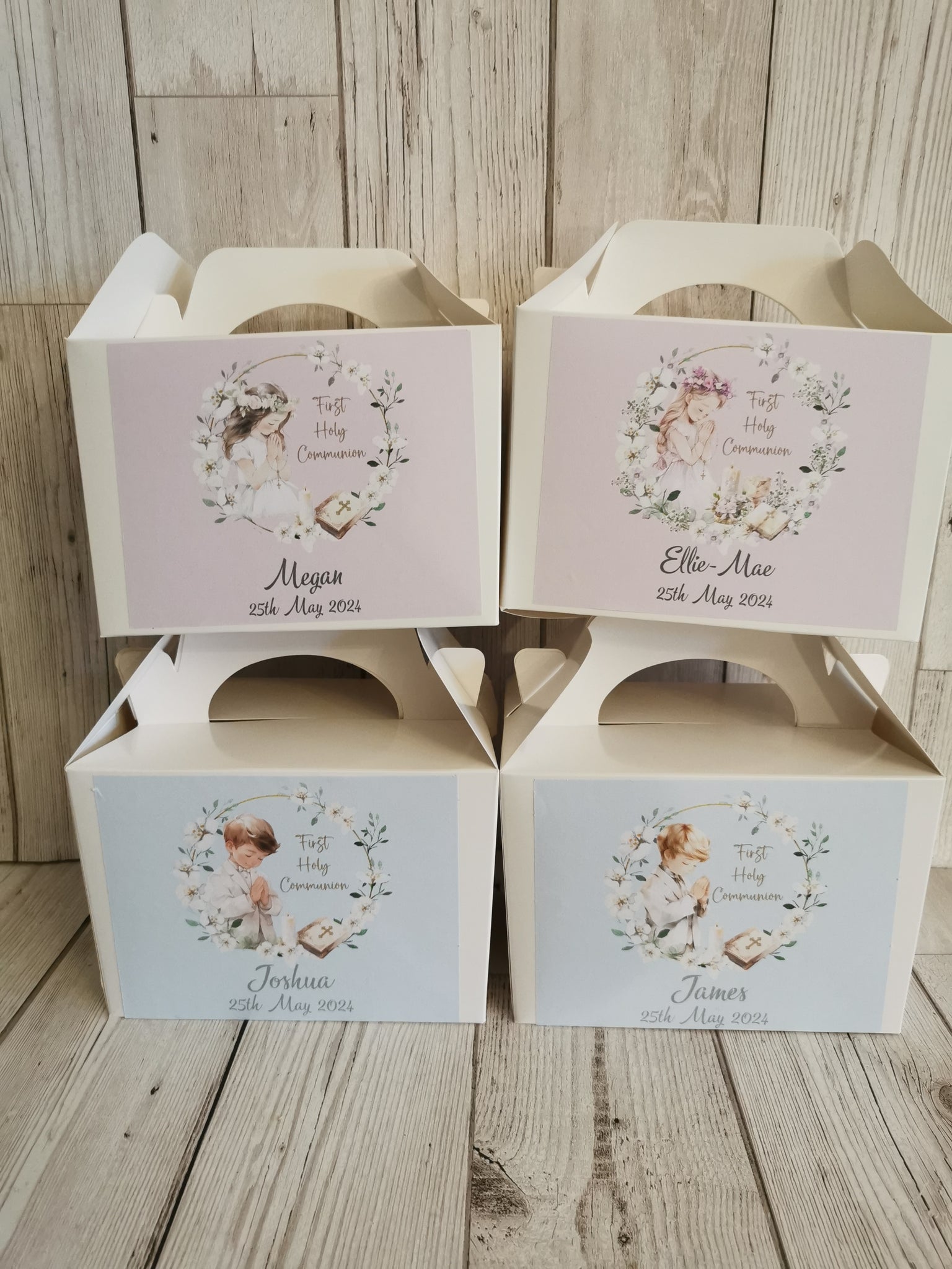 Personalised 1st / First Holy Communion Wreath Style Party Favour box