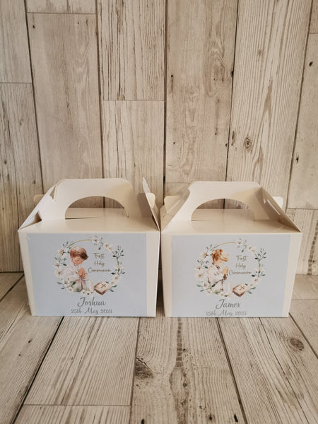 Personalised 1st / First Holy Communion Wreath Style Party Favour box