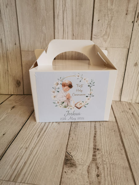 Personalised 1st / First Holy Communion Wreath Style Party Favour box