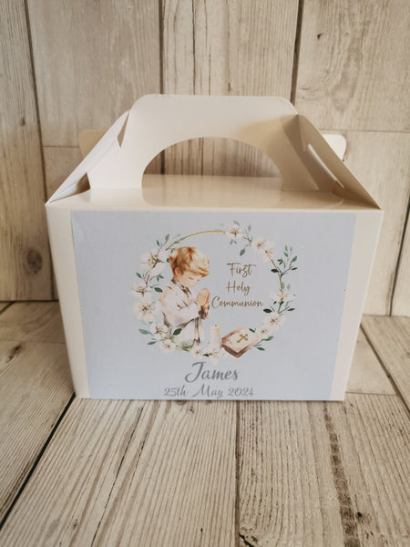 Personalised 1st / First Holy Communion Wreath Style Party Favour box