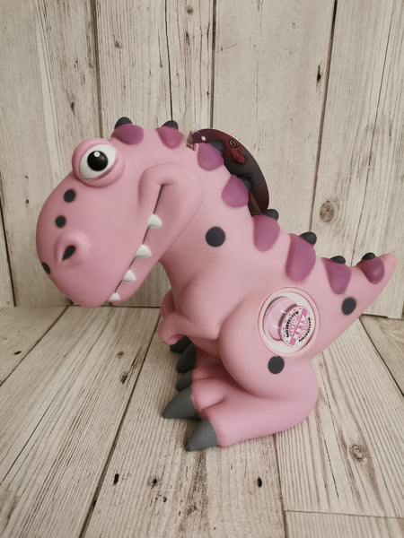 Pink Plastic Dinosaur Money Box