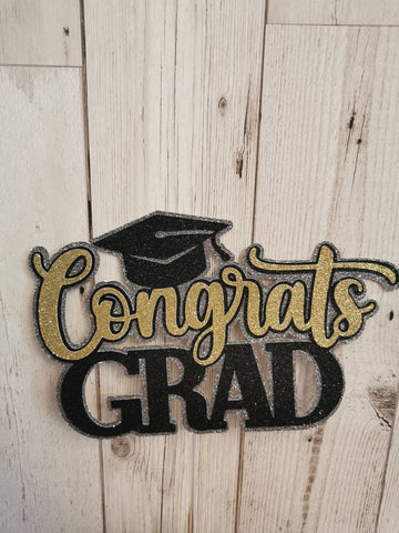 Congrats Grad' Graduation Style Cake Topper