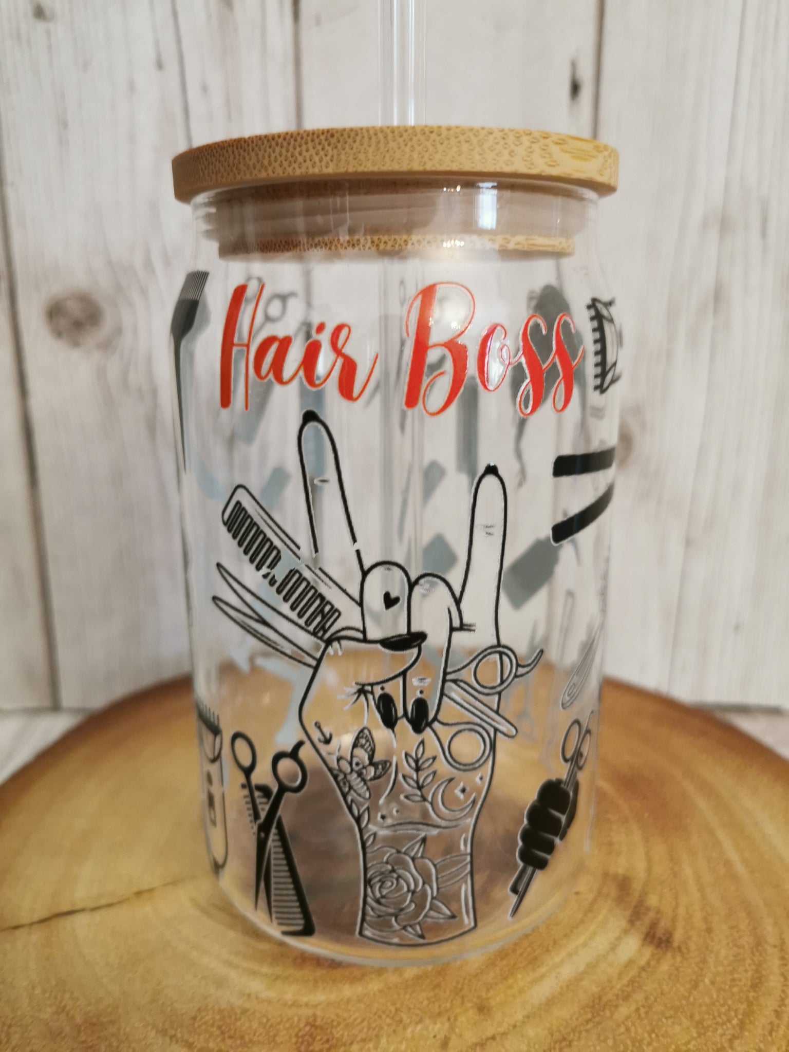 Hair Boss Libbey Glass Can Cold Cup