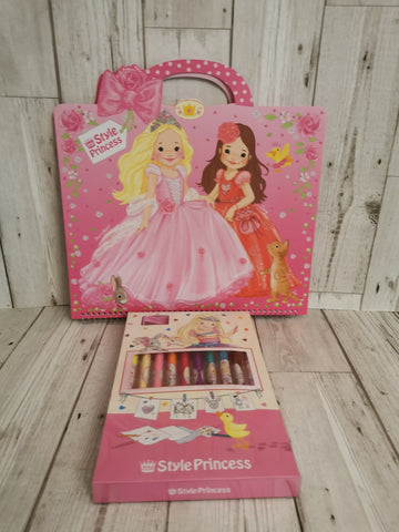 Top Model My Style Princess Colouring Sticker Book &  Colouring pencil Set