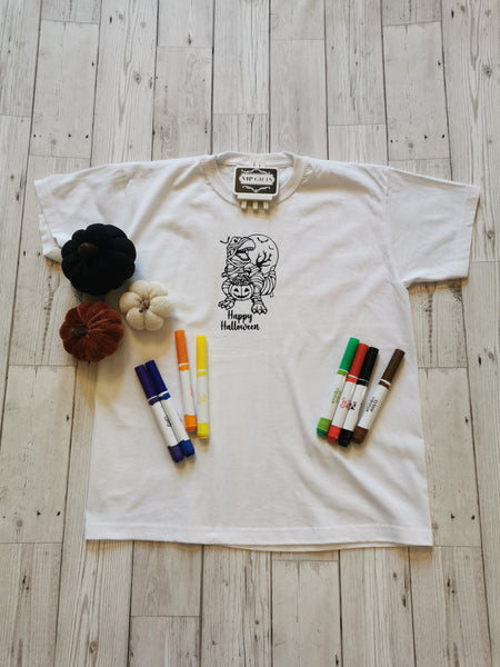 Halloween Characters Colour Me In T-Shirt